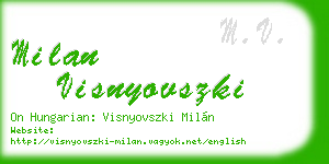 milan visnyovszki business card