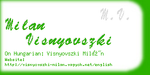 milan visnyovszki business card